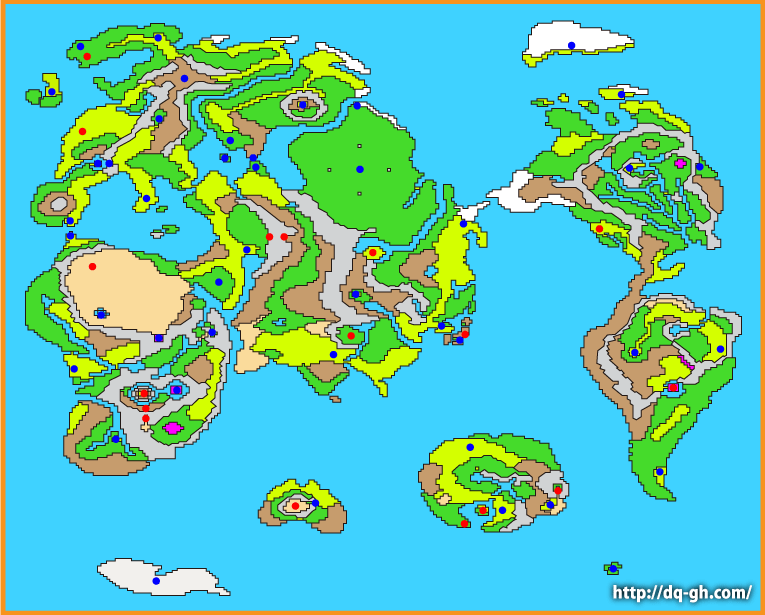 ドラクエ3上の世界地図(地名無し)