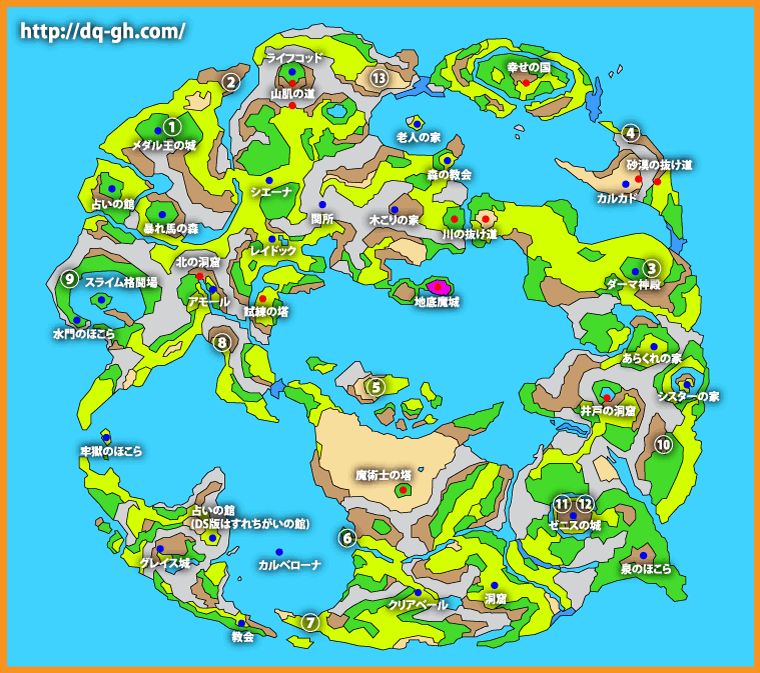 ドラクエ6上の世界の地図