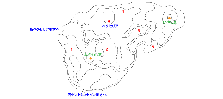 東べクセリア地方マップ